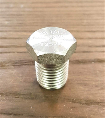 Stattin Stainless 08 NPT (1/4") Stainless Steel NPT 3000lbs Hex Plugs