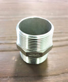 Stattin Stainless 32 BSP (1 1/4") x 32 NPT (1 1/4") Stainless Steel BSP/NPT 150lbs Crossover Hex Nipples