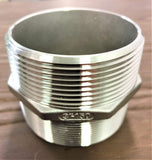 Stattin Stainless 80 BSP (3") x 80 NPT (3") Stainless Steel BSP/NPT 150lbs Crossover Hex Nipples