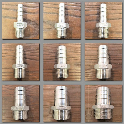 Stattin Stainless Stainless Steel BSP Male Hose Barbs