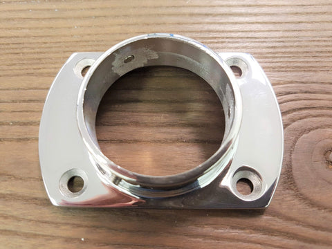 Stattin Stainless 50.8mm Mirror Oblong Base Plate C/W Grub Screw Stainless Steel Flush Handrail Fittings