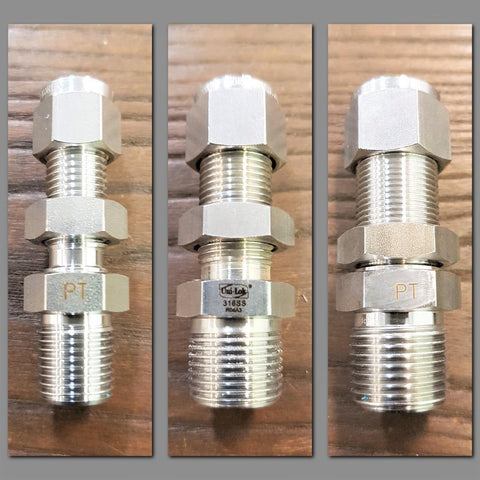 Stattin Stainless Stainless Steel Compression Male Bulkhead Connectors