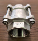 Stattin Stainless 50 BSP (2") Stainless Steel 3 Piece Spring Check Valves